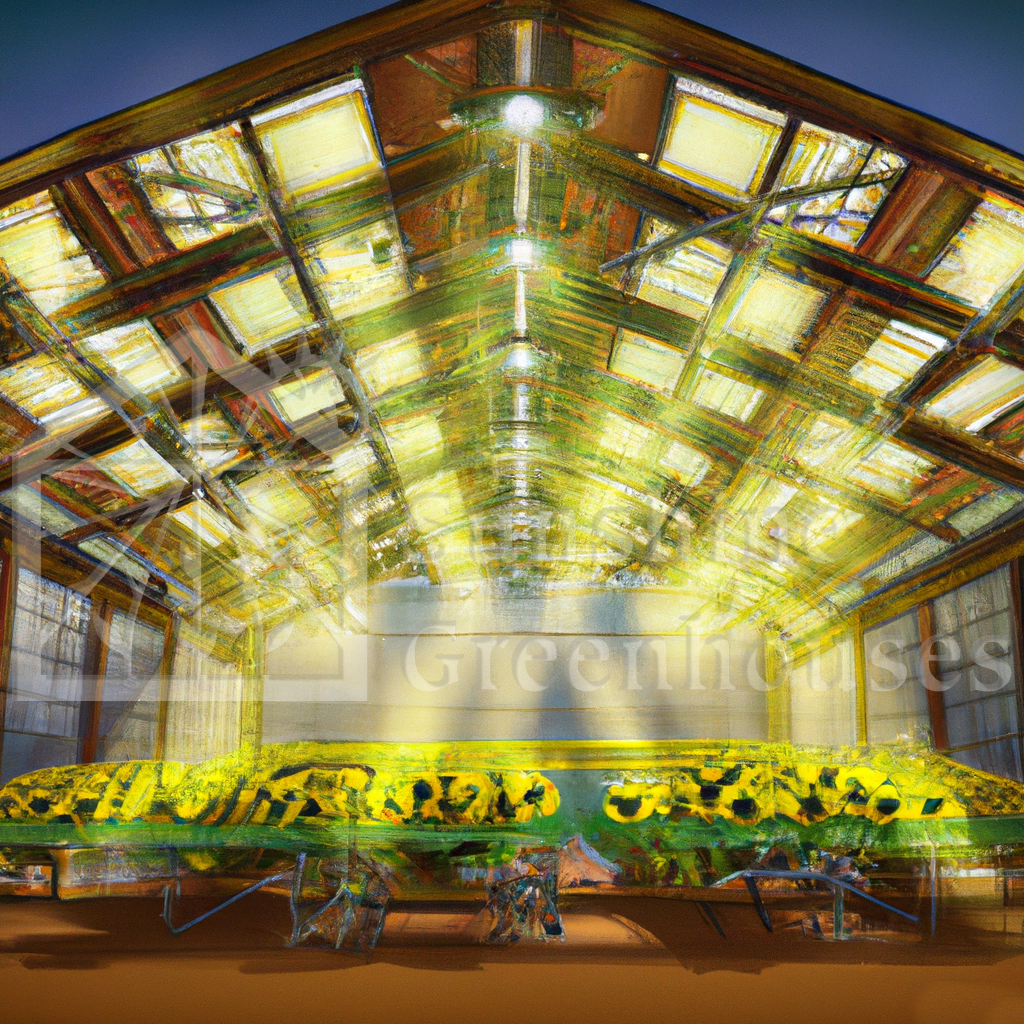 grow lights in the greenhouse