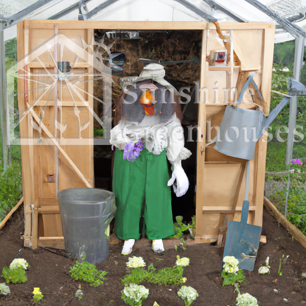 muppet lady starting plants in her greenhouse