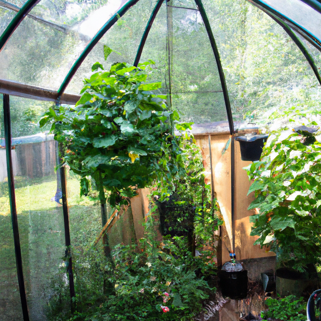Greenhouse hanging baskets to maximize space