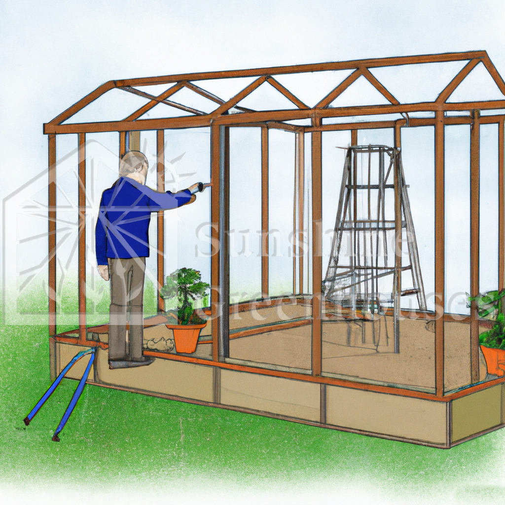 working on the greenhouse