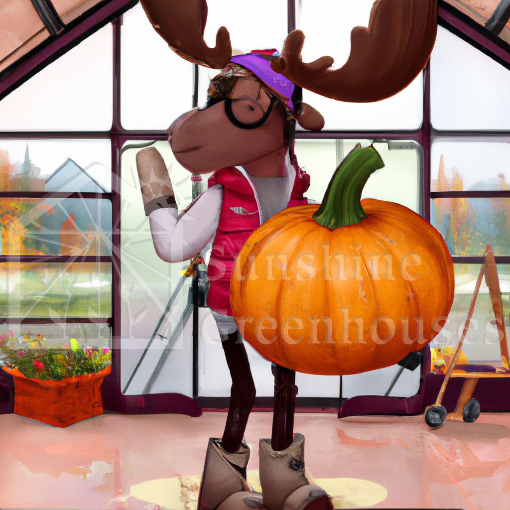 Mrs. GardenMoose in the greenhouse