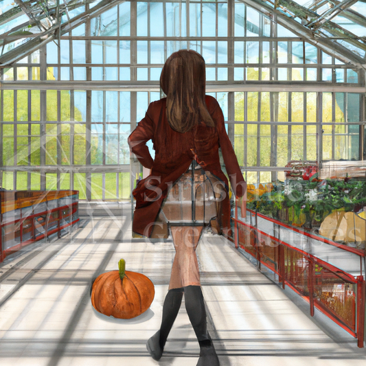 walking in a greenhouse