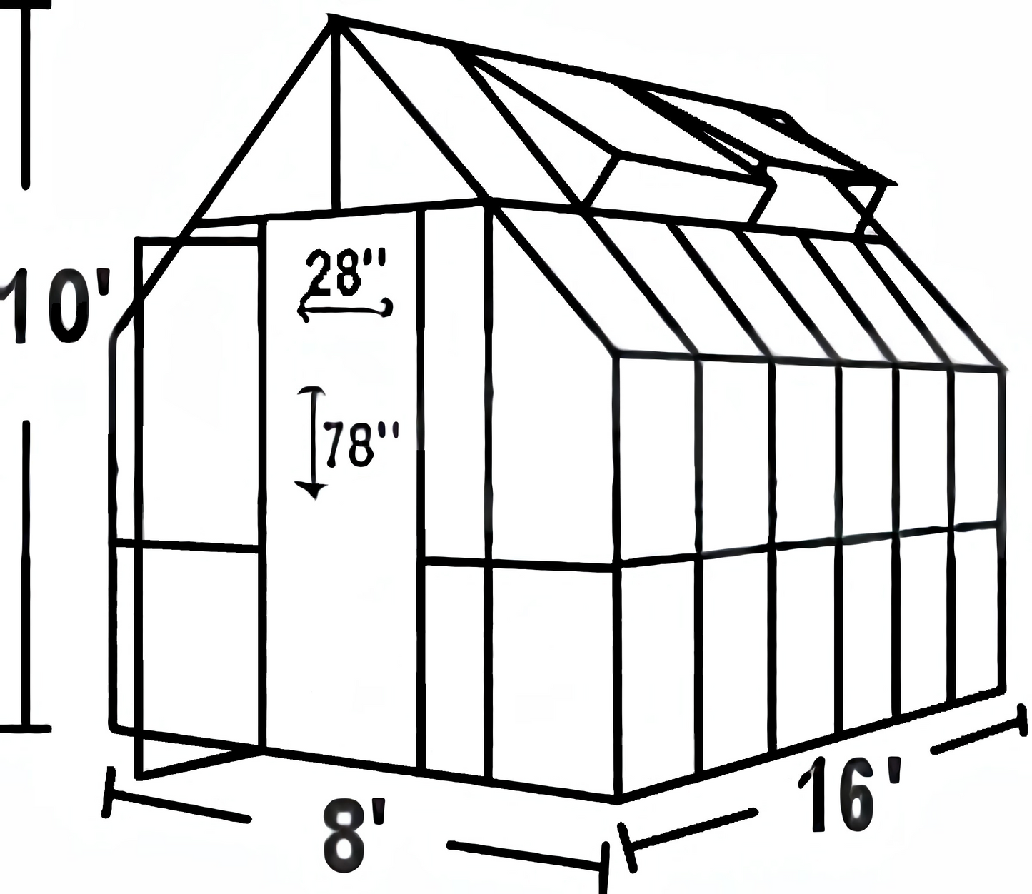 Mt. Rainier 8' x 16' Greenhouse Kit