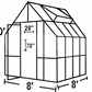 Mt. Rainier 8' x 8' Greenhouse Kit