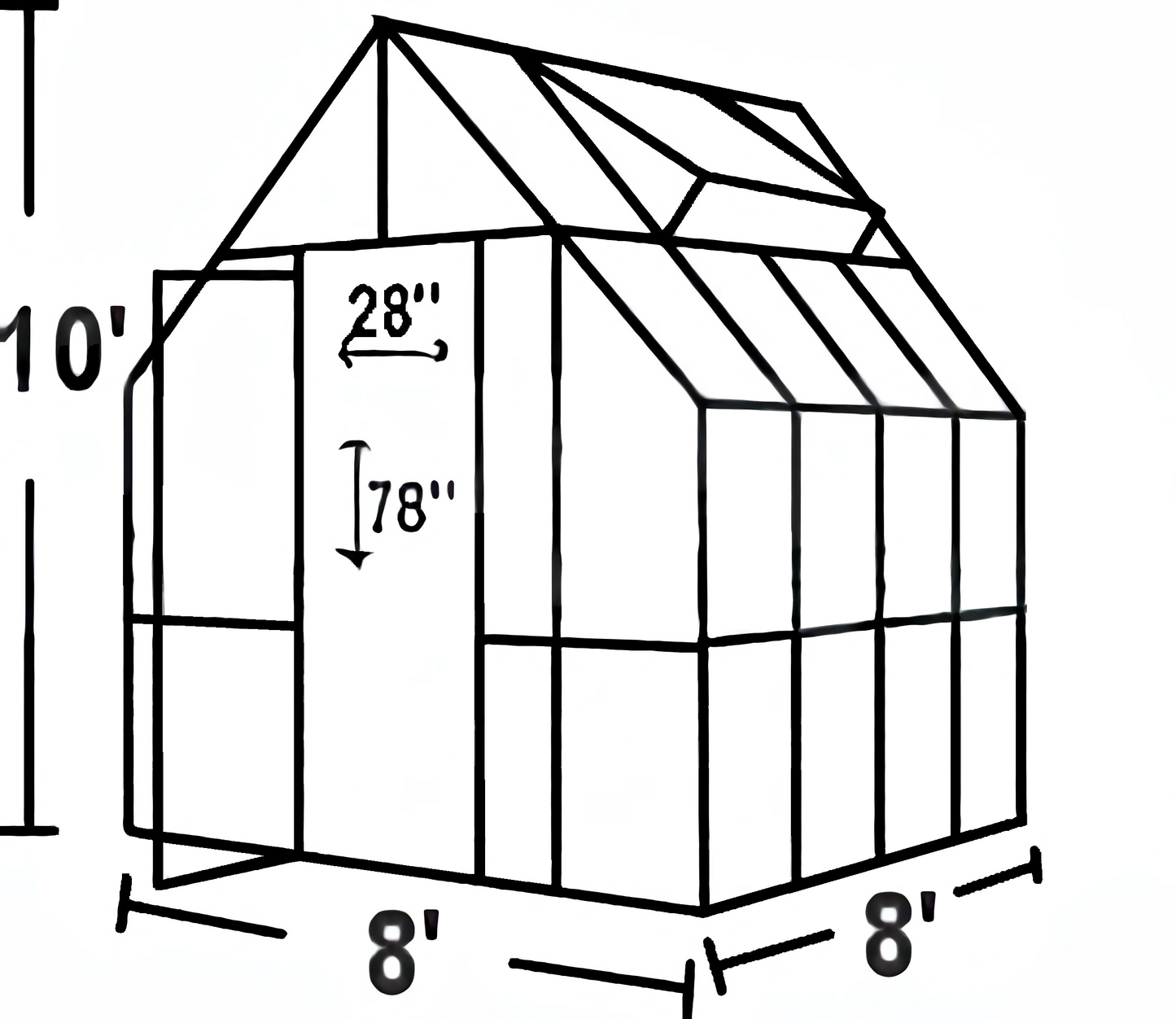 Mt. Rainier 8' x 8' Greenhouse Kit