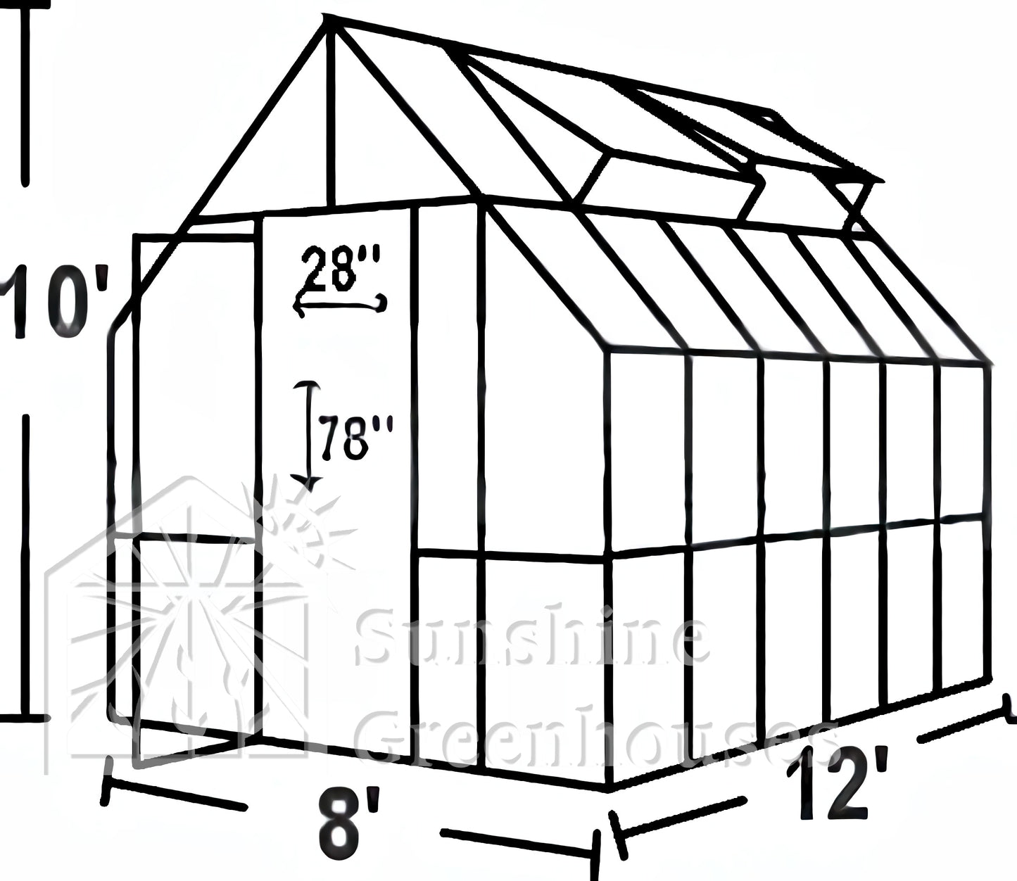 Mt. Rainier 8' x 12' Greenhouse Kit